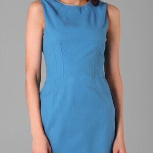 Elie Tahari Emory Island Blue Stretch Cotton dress. Silk lined. Size 2